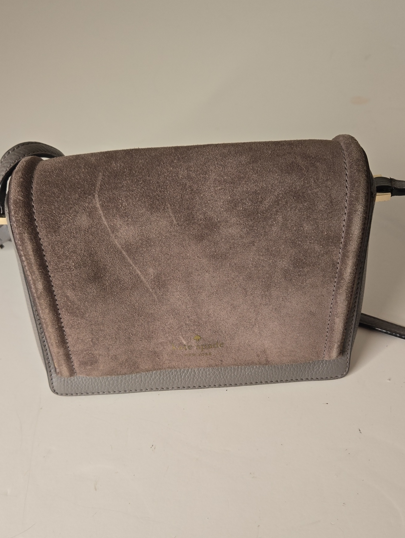 Kate Spade Michela Grey Suede Crossbody